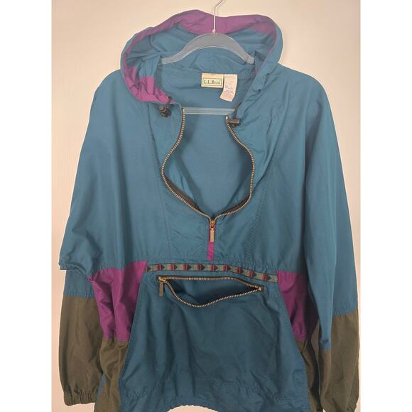 Vintage 90s L.L.Bean Colorblock Pullover Anorak Hooded Half-Zip Men’s Made USA L - Picture 5 of 12